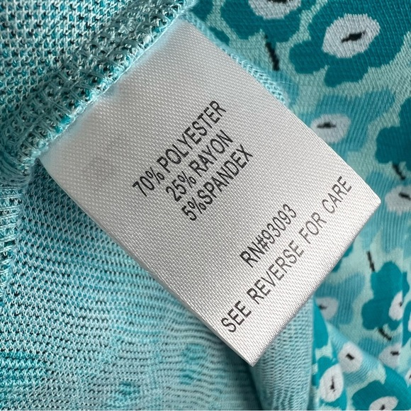 Tyler Boe Kristen Jacquard Dress Multi Floral Aqua Blue S Women’s Short Sleeve - Picture 7 of 8